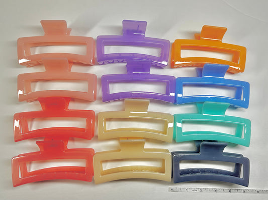 Rectangle 5inch Glossy Claw Clips (Dozen)
