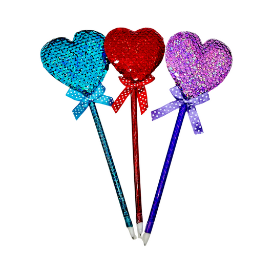 Sequin Heart Pens (Dozen)